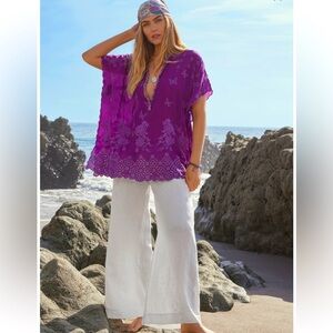 Johnny Was Purple Tunic Top